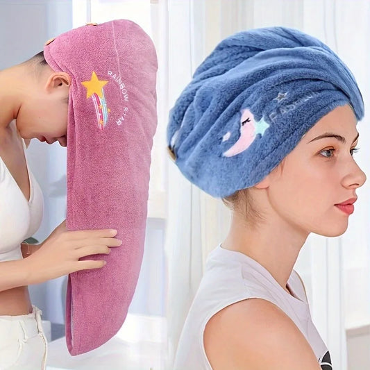 1PC Microfiber Hair Drying Cap – Quick-Dry Coral Fleece Towel Turban, Soft Shower Bandana Cap for Women & Men