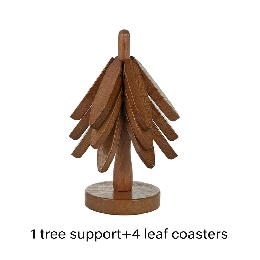 Heat Resistant Wooden Tree-Shaped Trivets