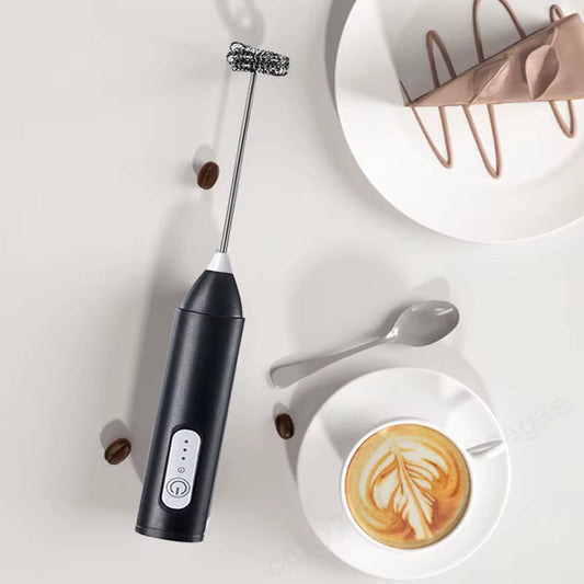 Wireless Milk Frother – Electric Type‑C Handheld Blender | Stainless Steel Mini Coffee Maker Whisk for Lattes, Cappuccinos & Cream