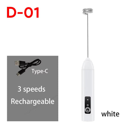 Wireless Milk Frother – Electric Type‑C Handheld Blender | Stainless Steel Mini Coffee Maker Whisk for Lattes, Cappuccinos & Cream