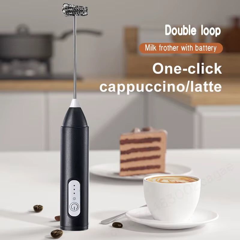 Wireless Milk Frother – Electric Type‑C Handheld Blender | Stainless Steel Mini Coffee Maker Whisk for Lattes, Cappuccinos & Cream