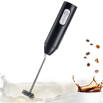 Wireless Milk Frother – Electric Type‑C Handheld Blender | Stainless Steel Mini Coffee Maker Whisk for Lattes, Cappuccinos & Cream