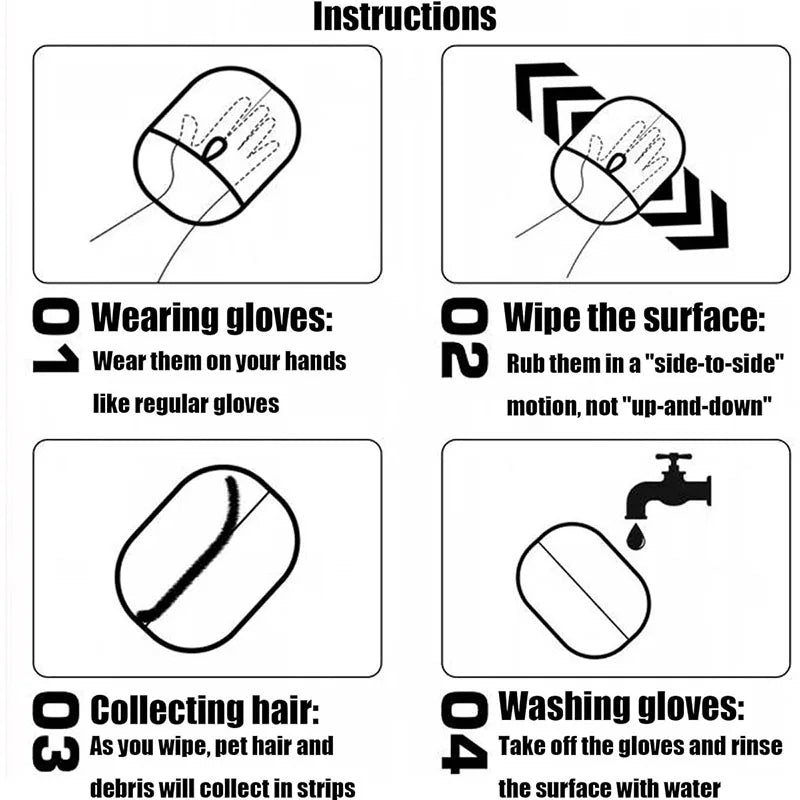 Electrostatic Pet Hair Removal Gloves – Dual-Sided Cleaning Tool