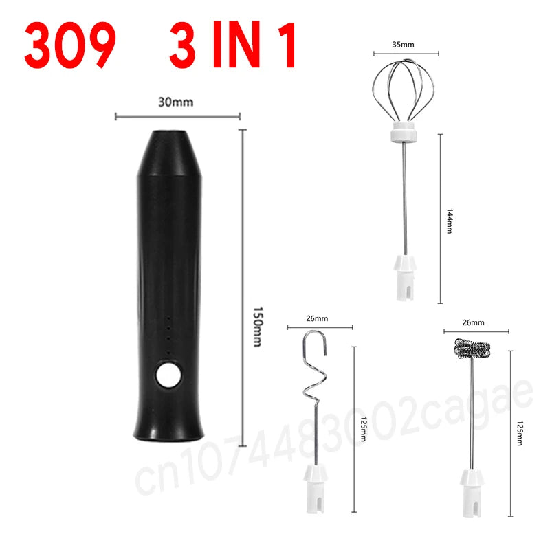 Wireless Milk Frother – Electric Type‑C Handheld Blender | Stainless Steel Mini Coffee Maker Whisk for Lattes, Cappuccinos & Cream