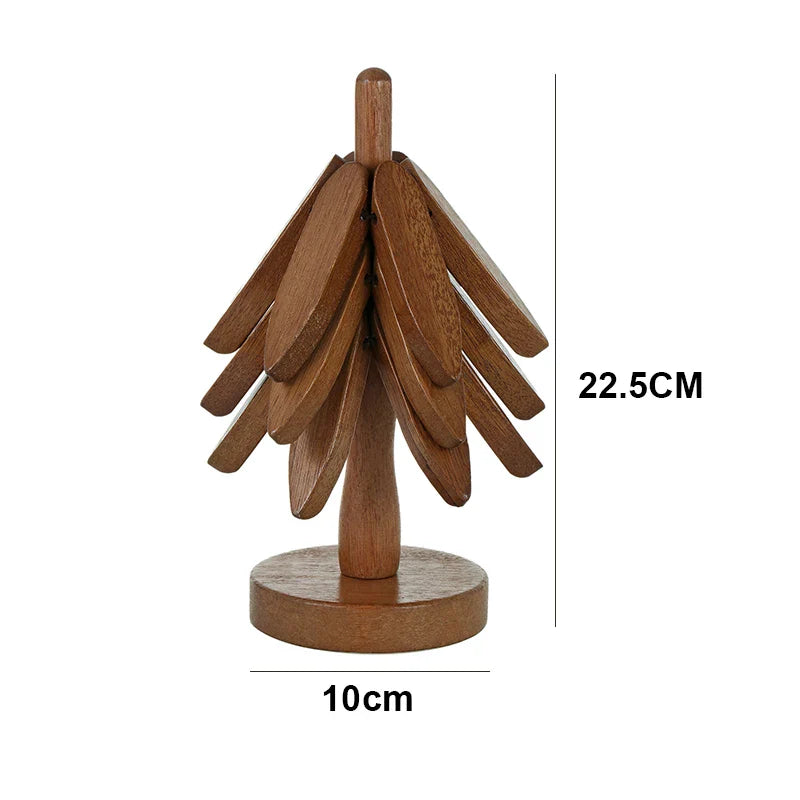 Heat Resistant Wooden Tree-Shaped Trivets