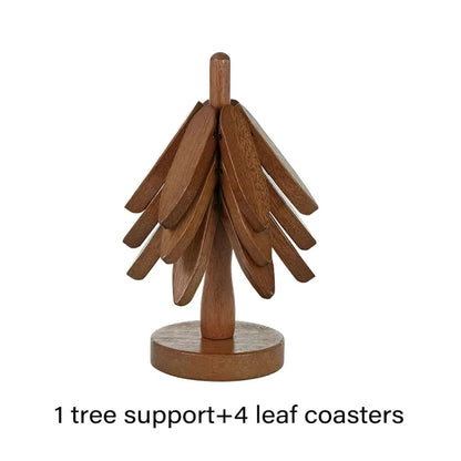 Heat Resistant Wooden Tree-Shaped Trivets