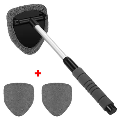 Telescopic Car Window Windshield Cleaning Brush Set Microfiber Window Glass Cleaner Car Window Cleaner Scraping Mist Eliminator
