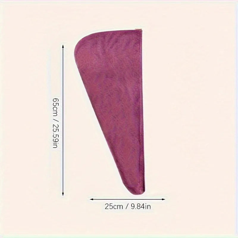 1PC Microfiber Hair Drying Cap – Quick-Dry Coral Fleece Towel Turban, Soft Shower Bandana Cap for Women & Men