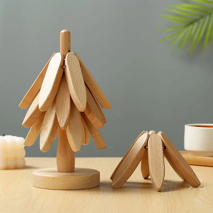 Heat Resistant Wooden Tree-Shaped Trivets