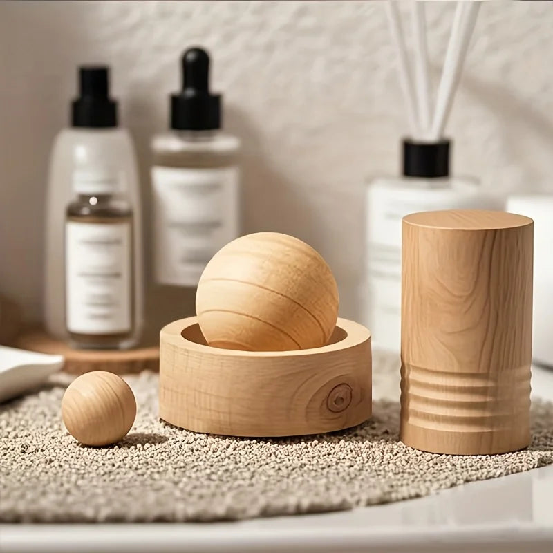 Wooden Essential Oil Diffuser - Mini Cute Natural Fragrance Diffuser for Car, Bedroom & Bathroom