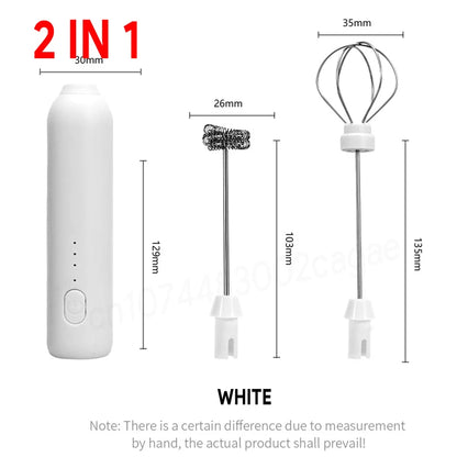 Wireless Milk Frother – Electric Type‑C Handheld Blender | Stainless Steel Mini Coffee Maker Whisk for Lattes, Cappuccinos & Cream