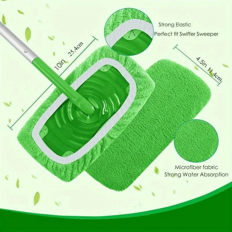 Reusable Mop Pads with High Water Absorption and Ultra-fine Fiber Cleaning Pads That Can Firmly Adhere To Most Standard Mops